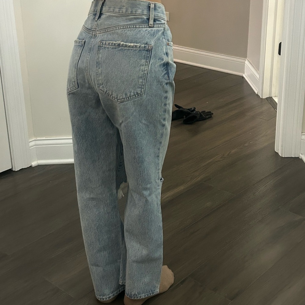 Express Light Blue Straight Ankle Jeans - Picture 5 of 5